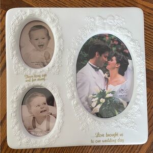 Russ White Porcelain Wedding Photo Frame NWOB